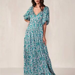Omika Floral Green Maxi Dress